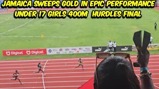 CARIFTA GAMES UNDER 17 GIRLS | 400 METRE HURDLES FINAL JAMAICA TAKES GOLD IN GRENADA 2024 DAY 2