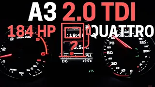 Audi A3 8V 2.0 TDI Quattro ⛽️ FUEL CONSUMPTION TEST 184 HP