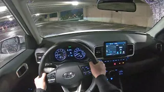 2020 Hyundai Venue SEL - Rainy POV Night Drive (Binaural Audio)