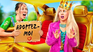 ADOPTÉE PAR UN MILLIARDAIRE !! De PAUVRE à SUPER RICHE | Galères Drôles Par LALAL'R Emoji