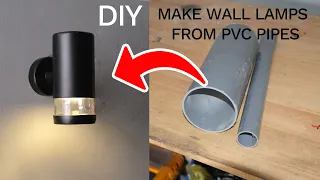 DIY Unique and Luxurious Modern Wall Lamps from Used Glass Bottles and PVC Pipes