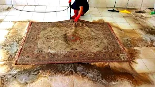 Terrible dirty dirty carpet cleaning satisfying rug cleaning ASMR