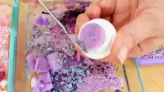 Pink vs Purple   Mixing Makeup Eyeshadow Into Slime! Special Series 83 Satisfying pink purple slime