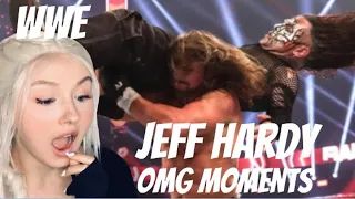 Girl Watches WWE - Jeff Hardy OMG Moments REACTION!!!