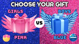 Choose Your Gift 🎁😍🎀 Pink vs Blue ❄️ Boys vs Girls #2giftbox #pickonekickone #wouldyourather