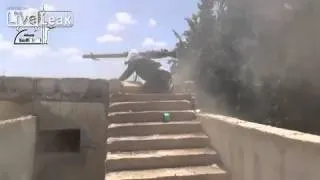 B9 recoilless rifle hits a sniper's nest [SYRIA]