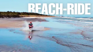 Sand Beach Riding in Denmark on a Honda Dominator 650 / Iceland Motorcycle Adventure Journey, Ep.22