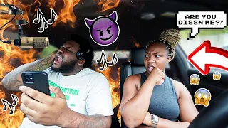 PLAYING THE DISS TRACK I MADE ON MY GIRLFRIEND TO SEE HOW SHE REACTS...*HILARIOUS*