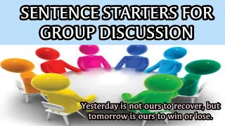Sentence Starters For group discussion|| Interview round||placements prep