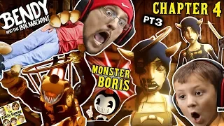 BORIS the MONSTER WOLF & Two Alice Angels? Bendy & the Ink Machine BOSS Fight (FGTEEV Chapter 4 #3)