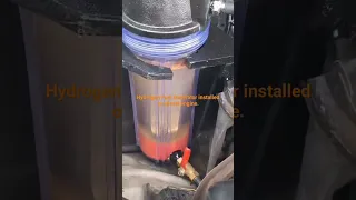 HYDROGEN FUEL GENERATOR INSTALLED ON DIESEL ENGINE VEHICLE..