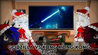 Kaiju Reacts to Godzilla vs Kong // Hong kong Fight ||