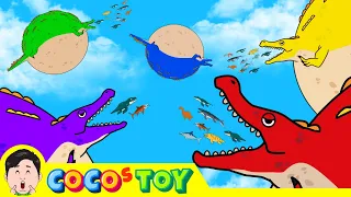Pristichampsus becomes a giant balloon 2 (I'm still hungry)｜Ichthyosaurus, dinotoon｜CoCosToy