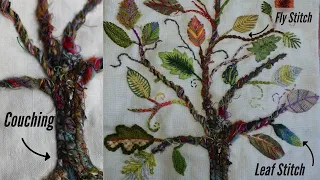 How to Make Fly Stitch and Leaf or Fishbone Stitch