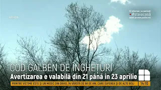 Avertizare METEO: A fost emis Cod Galben de îngheț