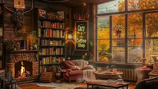 Cozy Cabin Porch Coffee Shop Ambience☕With Relaxing Piano Jazz for Working, Studying, Sleep #3