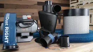 Small Two Stage Dust Collection System (Rockler Dust Right & Dust Deputy Cyclone)