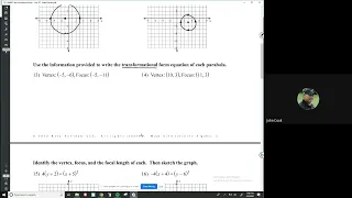 Honors Algebra 2 STEM - Unit 10 Extra Practice #1-14