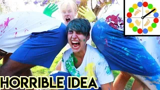 Messy Paint Twister in Public | Colby Brock