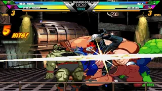 MUGEN BATTLES - Cyber Akuma/Mech Rugal/Mech Zangief vs. Colossus/Hulk/Juggernaut