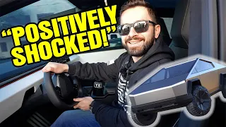 Rivian Owner REACTS Driving CYBERTRUCK