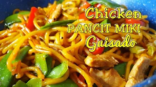 How To Cook Chicken Pancit Miki Guisado~ Filipino Chicken Noodle Stir-fry