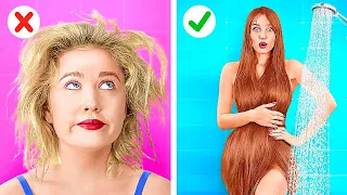 KURZES HAAR VS LANGES HAAR STRUGGLES💇‍♀️ Pfiffige Beauty-Hacks und lustige Situationen von 123 GO!