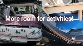 PRIUS BED FOR TWO, BED BUILD IN 2015 TOYOTA PRIUS, BACK SEATS REMOVED