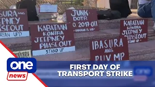 Transport groups stage protest against jeepney modernization