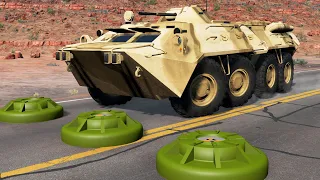 Cars vs Anti-Tank Mines #1 — BeamNG Drive