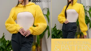 How to Crochet: Balloon Sleeve Shrug | Pattern & Tutorial DIY