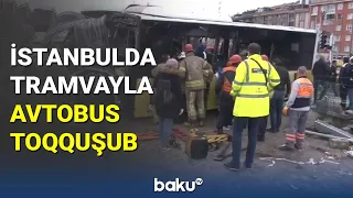 İstanbulda tramvayla avtobus toqquşub - BAKU TV