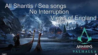 Valhalla "All Shanty /Sea songs No Interruption and Views of England" Assassin's Creed. PC Ultra