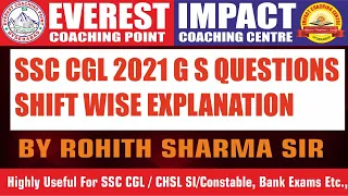 SSC CGL 2021 | GS QUESTIONS | SHIFT WISE EXPLANATION