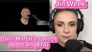 Reacting to Chris Martin’s speech about Jin from BTS