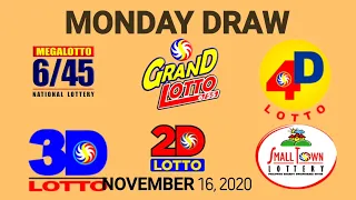 Lotto Result November 16 2020 - Monday Draw (6/45, 6/55, 2D, 3D)