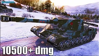 Объект 268 бой БЕЗ СТОЯЛОВА 🌟 10500+ dmg 🌟 World of Tanks лучший бой пт 10