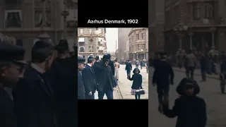 Aarhus Denmark in 1902 #oldfootage #colorized #shorts #timemashine #timecapsule