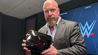 Triple H unboxes YouTube Red Diamond Play Button for 100 million subscribers