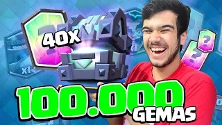 100 MIL GEMAS ABRINDO OS NOVOS BAÚS DO REI LENDÁRIO!! 40 LENDÁRIAS!! CLASH ROYALE