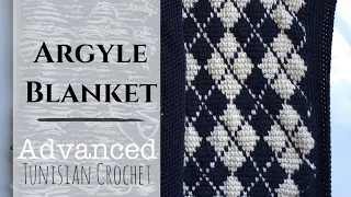 Argyle Blanket, Tunisian Crochet