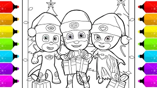 PJ MASKS Christmas Coloring Pages For Kids