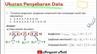 Ukuran Penyebaran Data (Jangkauan, Jangkauan Antarkuartil, Simpangan Kuartil) - STATISTIKA Kelas 8