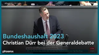 Christian Dürr bei der Generaldebatte zum Bundeshaushalt 2023 am 23.11.22