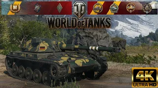 AMX ELC bis - Mountain Pass map - 9 kills - 3k damage Kolobanov World of Tanks replay 4K