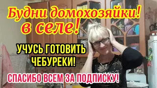 Живём в селе!Что купила!Учусь готовить чебуреки!