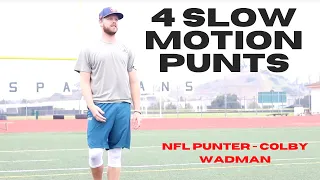 NFL Punter Colby Wadman - Four Slow Motion Punts