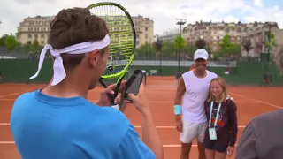 Rafael Nadal met with Casper Ruud after his practice at RG, 30 May 2018