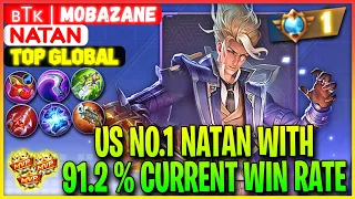 US No.1 Natan With 91.2 % Current Win Rate - Top Global Natan ʙTᴋ | MobaZane - Mobile Legends