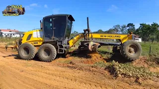 Motoniveladoras trabalhando, Caterpillar 140k, New Holland Rg140b, patrolamento estradas vicinais.